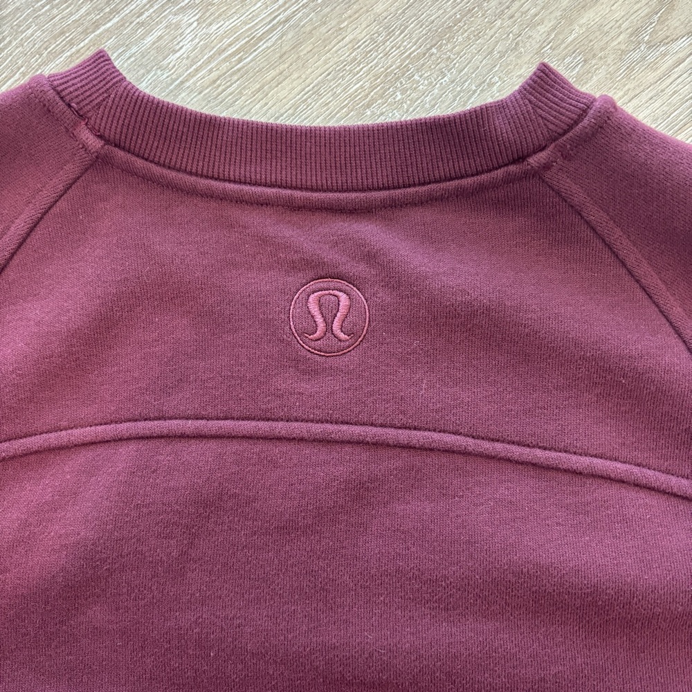 Lululemon Burgundy and Red Scuba Oversized Pullover Wordmark Size M/L - Picture 5 of 6